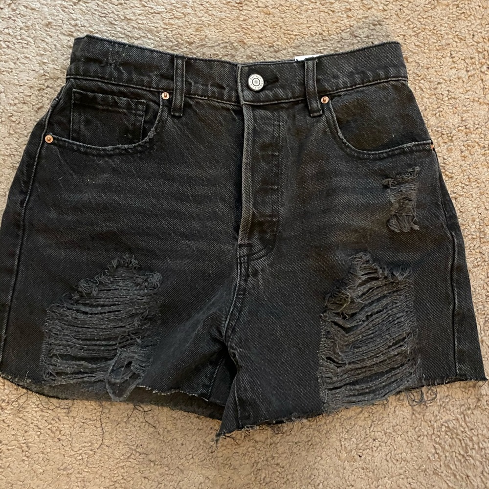 Pac Sun Black High-Rise Icon Shorts